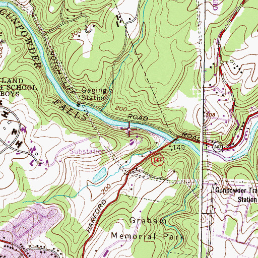 Topographic Map of Gunpowder Quarry, MD