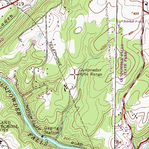 Topographic Map of Gunpowder Rifle Range, MD