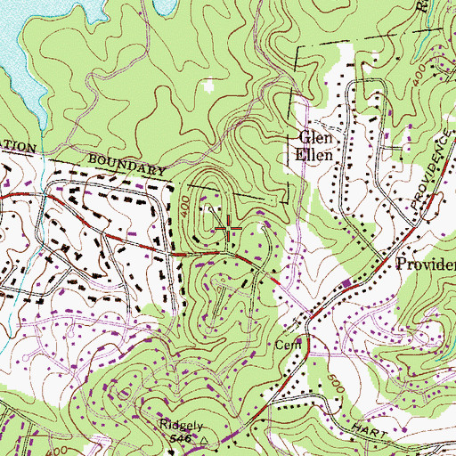 Topographic Map of Hampton East, MD