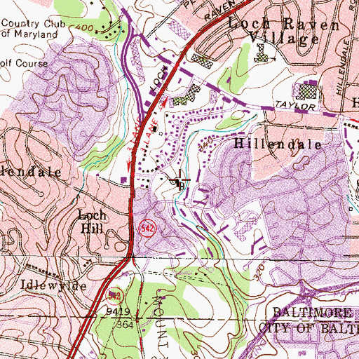 Topographic Map of Hillendale Golf Course (historical), MD