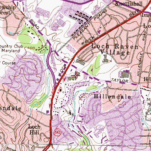 Topographic Map of Hillendale Shopping Center, MD