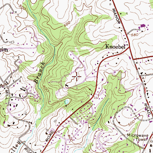 Topographic Map of Holly Knoll Estates, MD