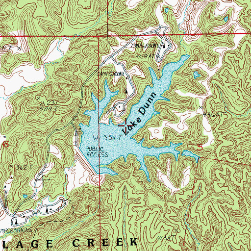 Topographic Map of Lake Dunn, AR