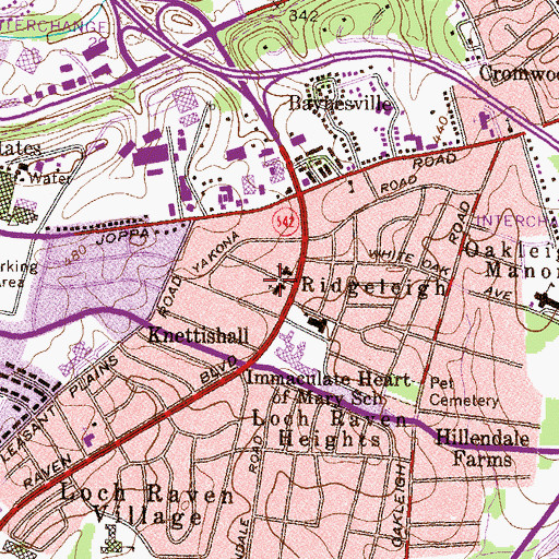 Topographic Map of Holy Cross Lutheran Church, MD