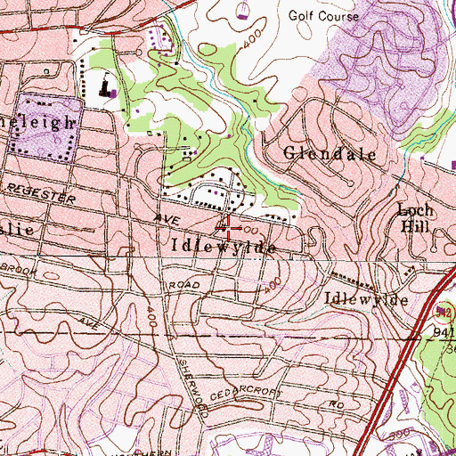 Topographic Map of Idlewylde United Methodist Church, MD