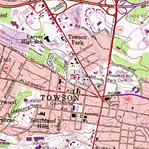 Topographic Map of Immaculate Conception Roman Catholic Church, MD