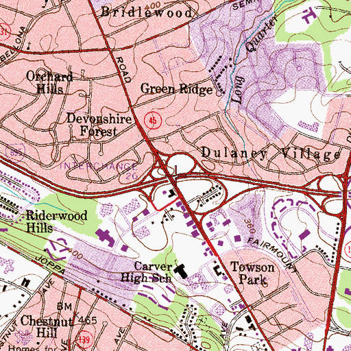 Topographic Map of Interchange 26, MD