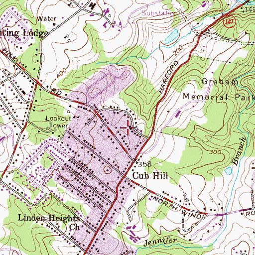 Topographic Map of Knoll Acres, MD