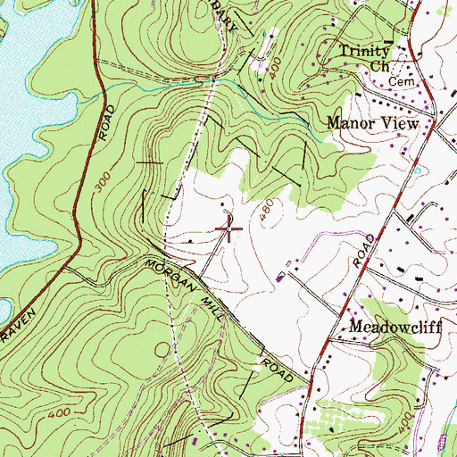 Topographic Map of Lakeside, MD