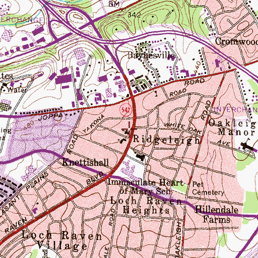 Topographic Map of Loch Raven Baptist Church, MD