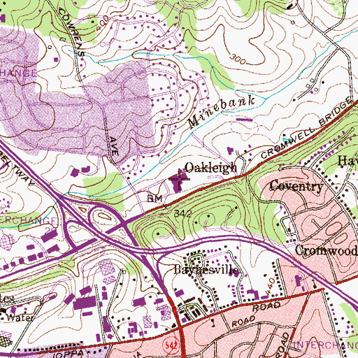Topographic Map of Loch Raven High School, MD