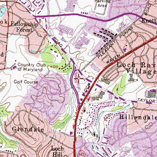 Topographic Map of Loch Raven Plaza Shopping Center, MD