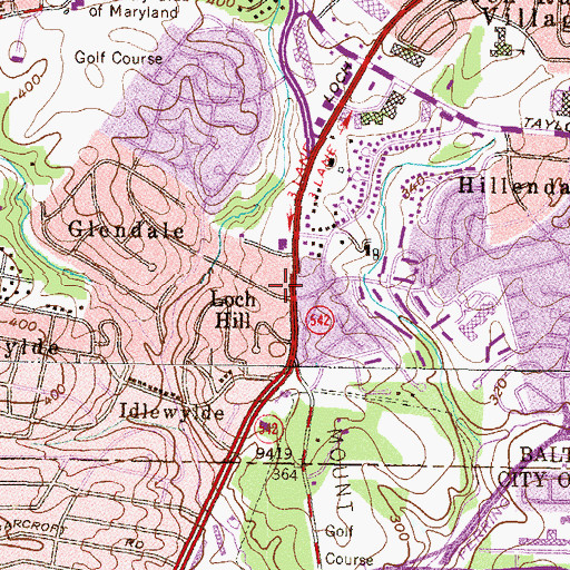 Topographic Map of Loch Raven United Methodist Church, MD