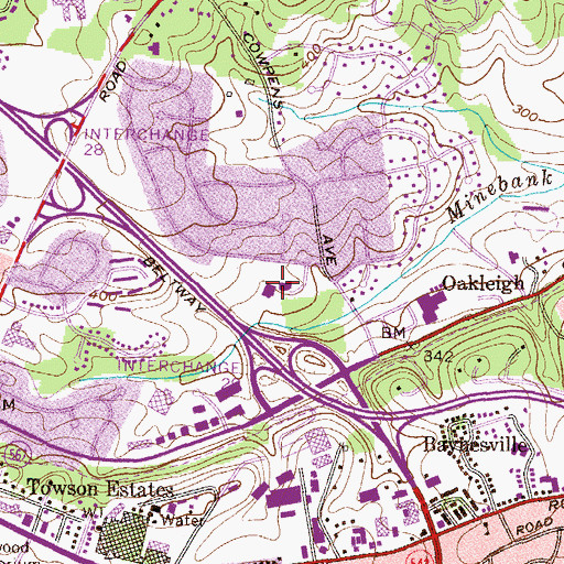 Topographic Map of Lutheran High School of Baltimore, MD