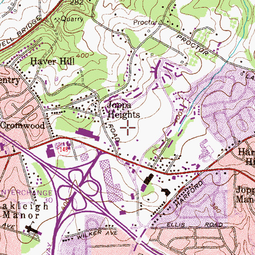 Topographic Map of North Mall Shopping Center, MD