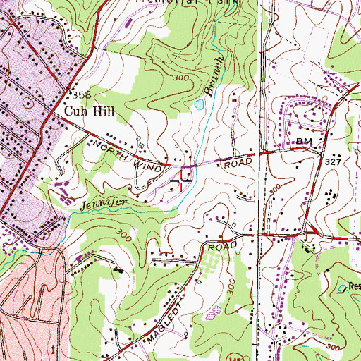 Topographic Map of North Wind Farms, MD
