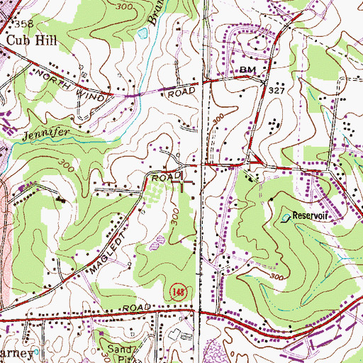 Topographic Map of Northwind Village, MD