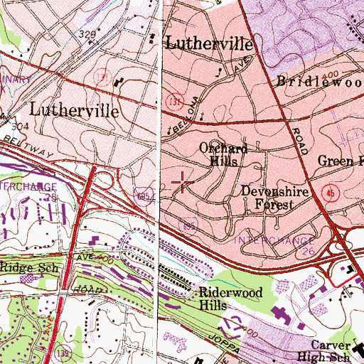 Topographic Map of Orchard Hills Elementary School, MD