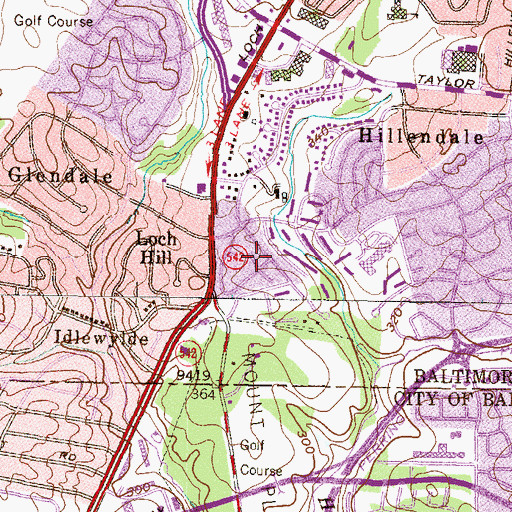 Topographic Map of Parkside Heights, MD