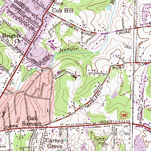 Topographic Map of Pennbrook, MD