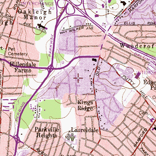 Topographic Map of Perring Village, MD