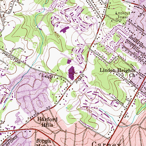 Topographic Map of Pine Grove Middle School, MD