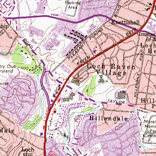 Topographic Map of Pleasant Plains Shopping Center, MD