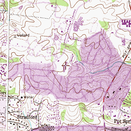 Topographic Map of Pot Spring Elementary School, MD
