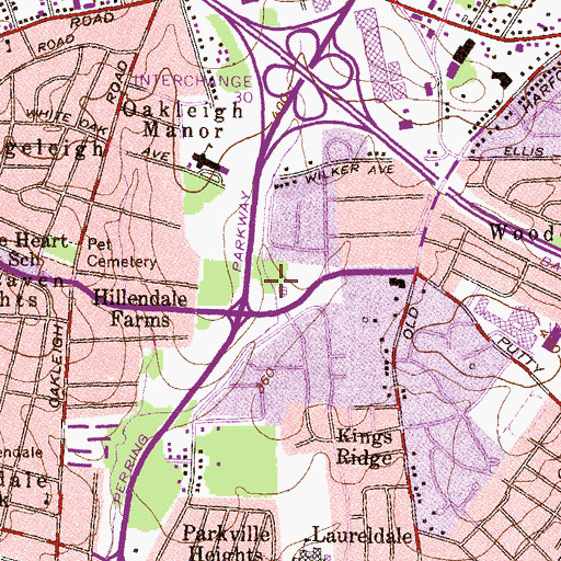 Topographic Map of Putty Hill Park, MD