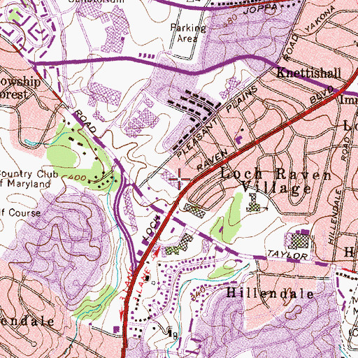 Topographic Map of Ravenwood Shopping Center, MD