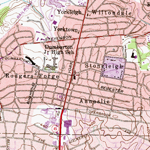 Topographic Map of First and Saint Stephen's United Church of Christ, MD