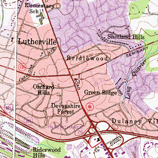 Topographic Map of Seminary Shopping Center, MD