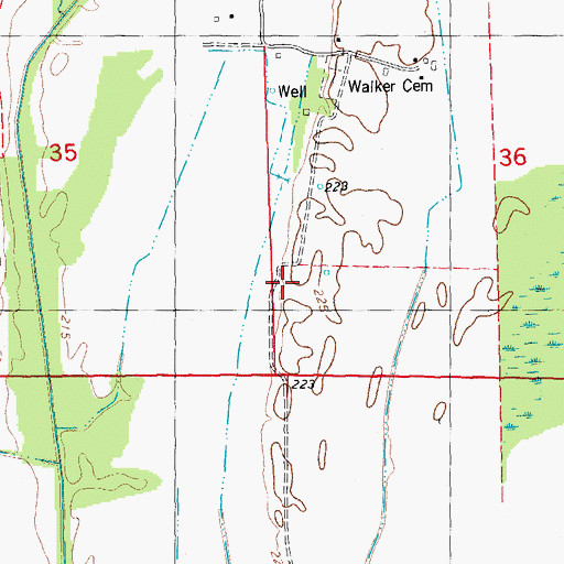 Topographic Map of Dale Cemetery, AR