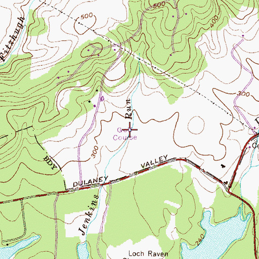 Topographic Map of Towson Golf and Country Club, MD