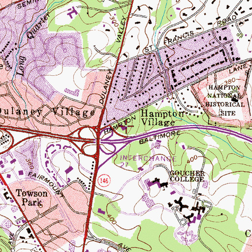 Topographic Map of Towson United Methodist Church, MD