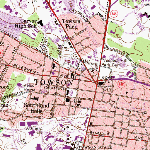 Topographic Map of Trinity Episcopal Church, MD