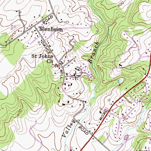Topographic Map of Valley View, MD