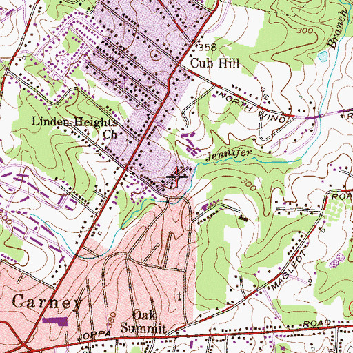 Topographic Map of Village of Vanderway, MD