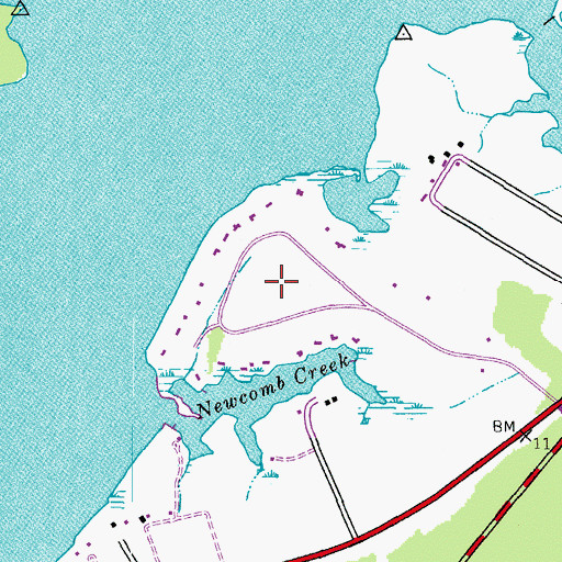 Topographic Map of Arcadia Shores, MD