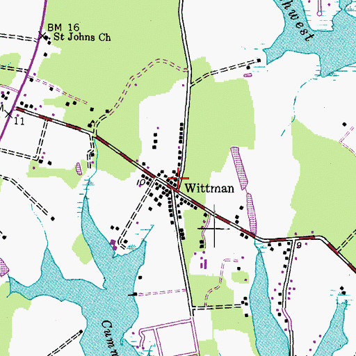 Topographic Map of Asbury United Methodist Church, MD