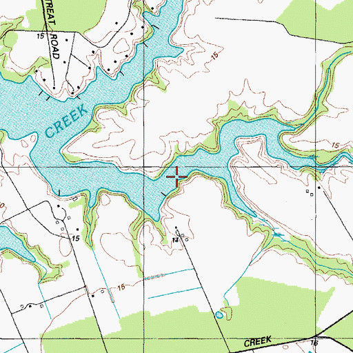 Topographic Map of Atwells Cove, MD
