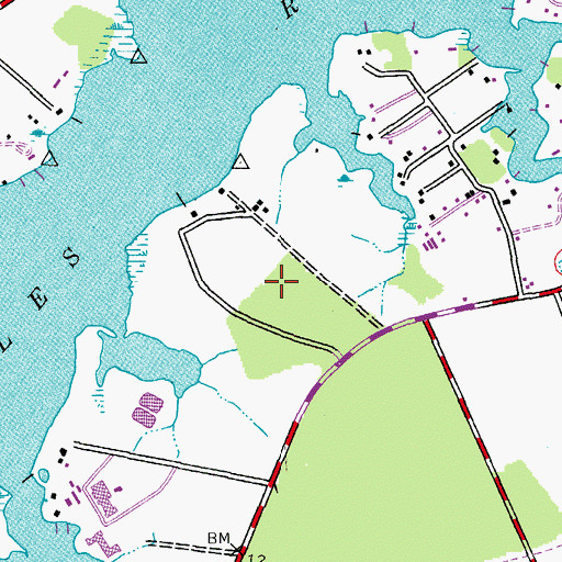 Topographic Map of Aveley, MD