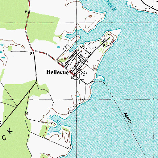 Topographic Map of Bellevue Park, MD