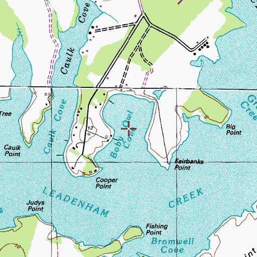 Topographic Map of Boby Owl Cove, MD