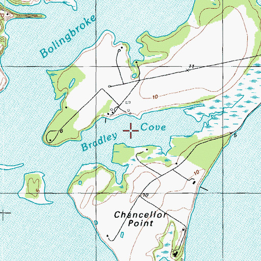 Topographic Map of Bradley Cove, MD