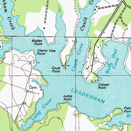 Topographic Map of Caulk Point, MD