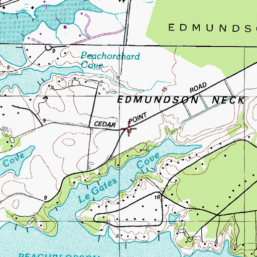 Topographic Map of Cedar Point, MD