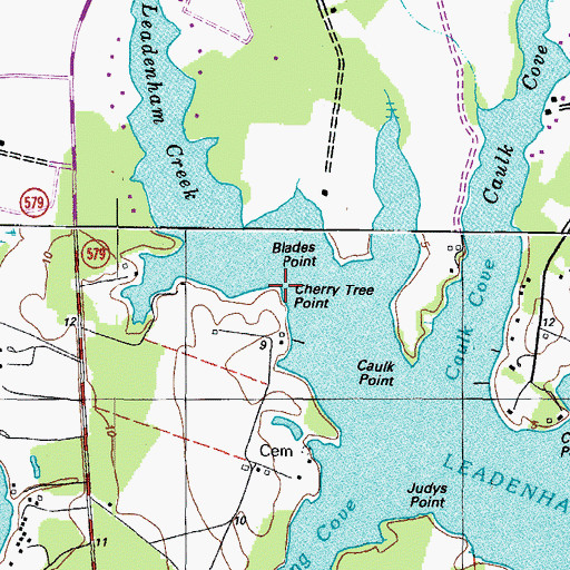 Topographic Map of Cherry Tree Point, MD