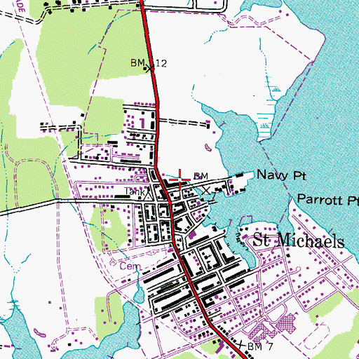Topographic Map of Chesapeake Bay Maritime Museum, MD