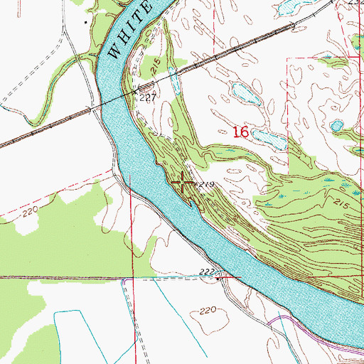 Topographic Map of Reese Bar, AR